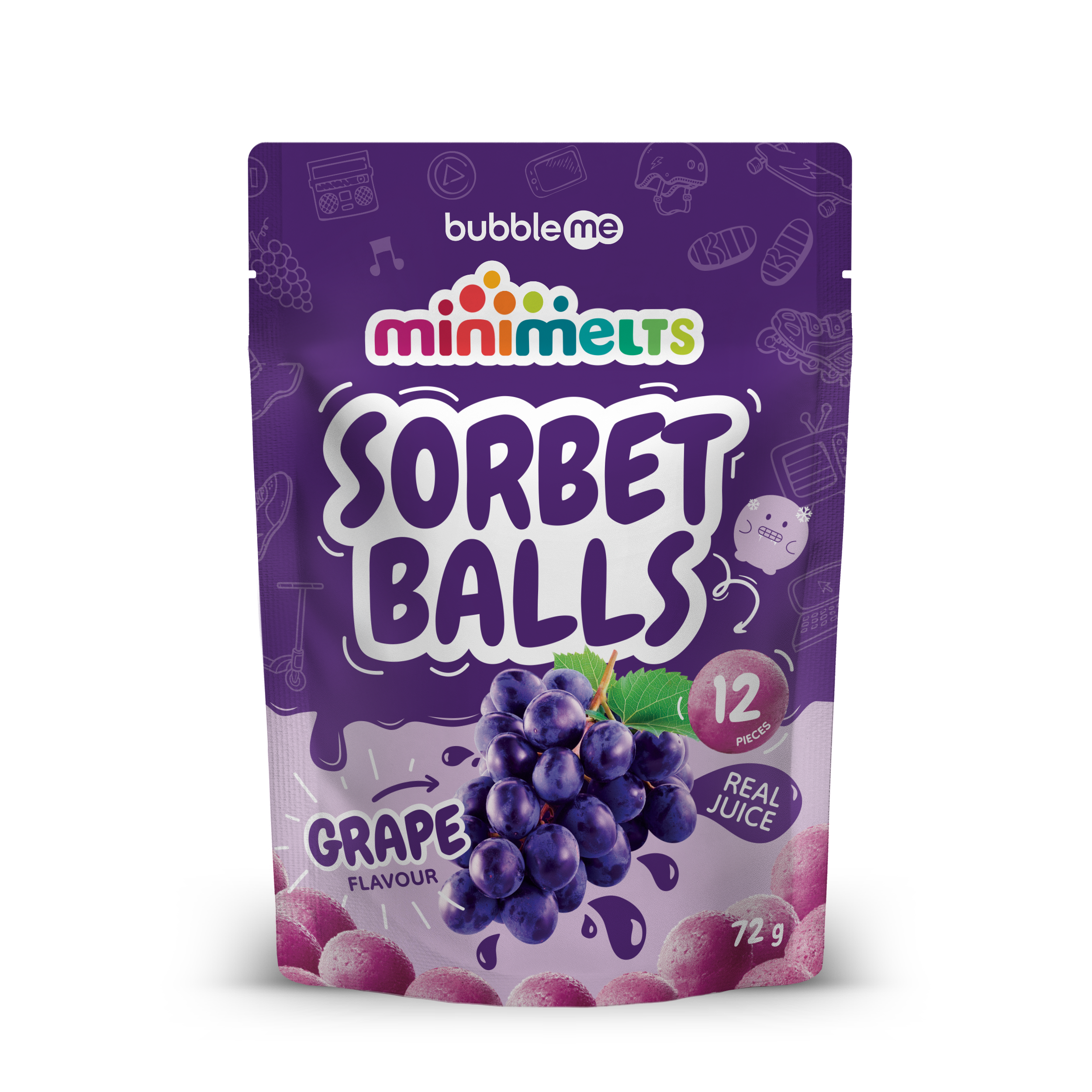 bubbleme Sorbet Balls - Grape - Product Image