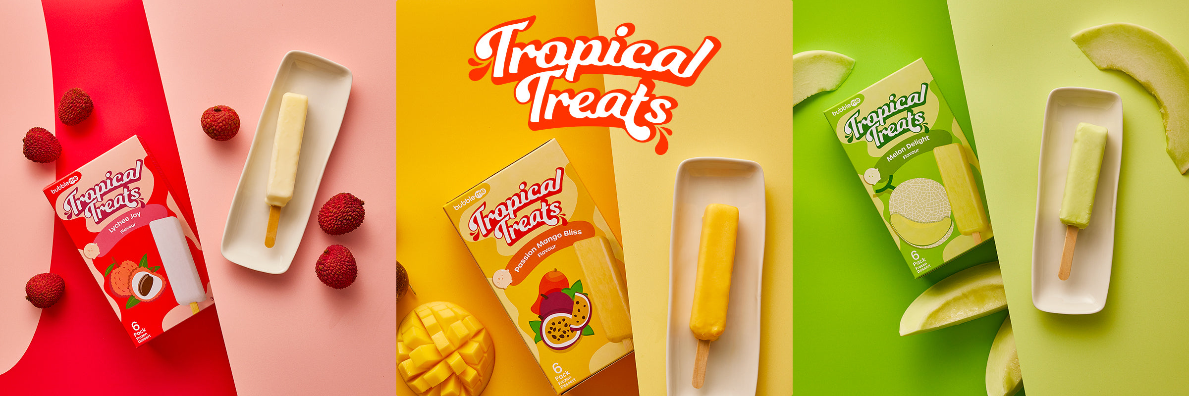bubbleme Tropical Treats Frozen Dessert - Desktop Banner