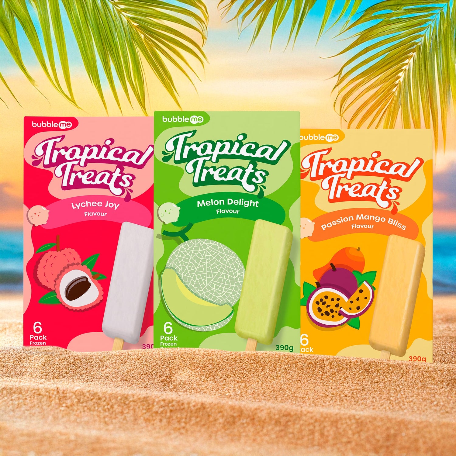 bubbleme Tropical Treats Frozen Dessert - Group Image